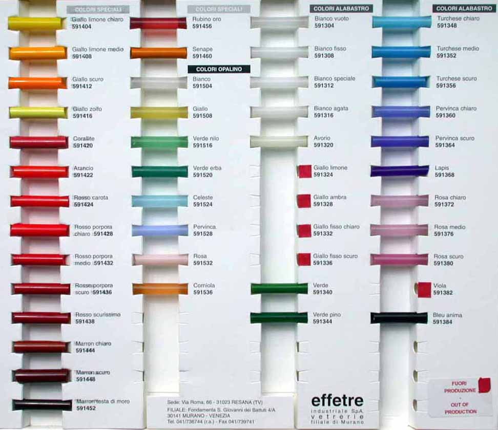 Kugler Glass Color Chart